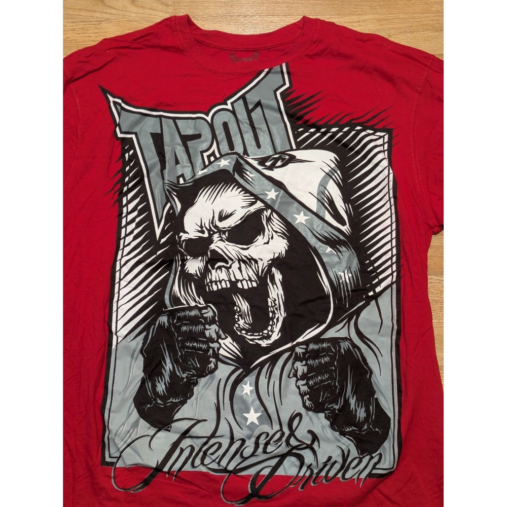 Tapout Men's Long‎ Sleeve "Intense & Driven" T-shirt, Red, XXL